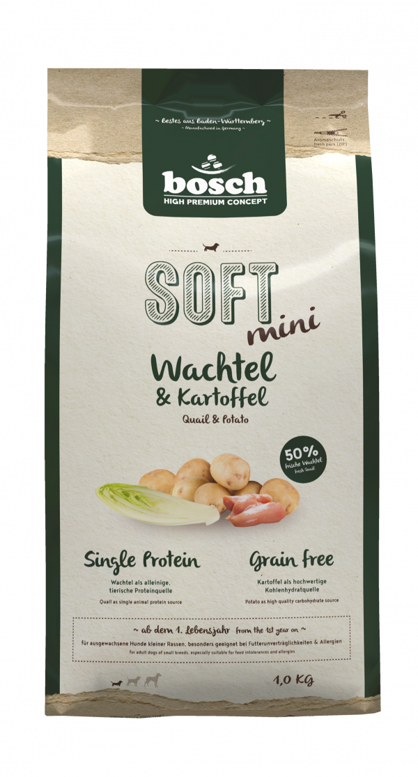 Bosch Soft Mini Wachtel+Kart 1kg