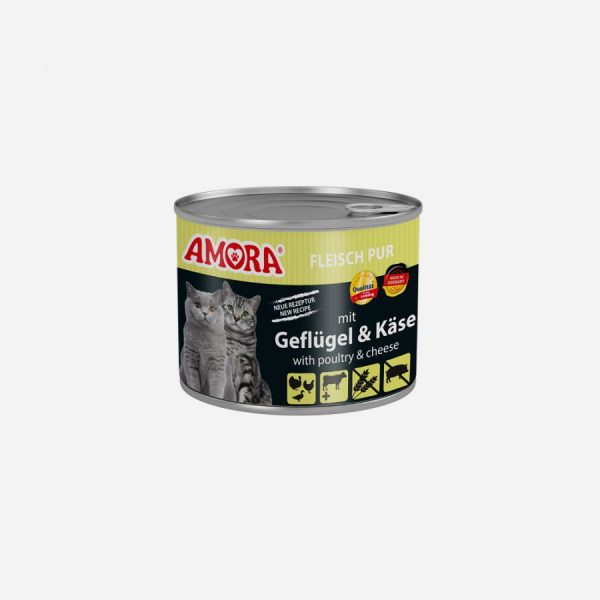 AMORA Cat Pur Geflügel+Käse 200gD