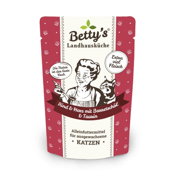 Betty's Katze Rind & Herz Borretschöl 100gP