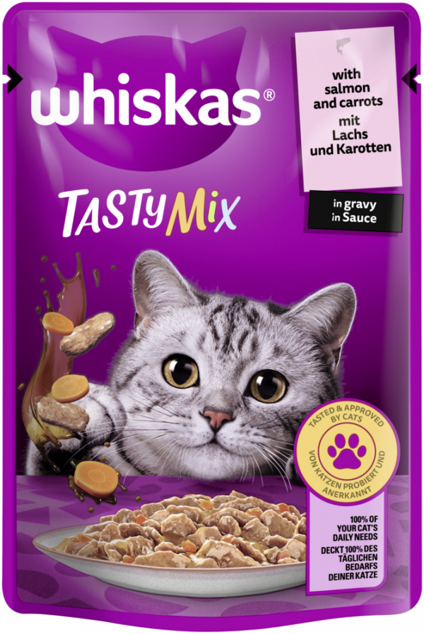 Whiskas Tasty Mix Lachs+Karotten in Sauce 85gP