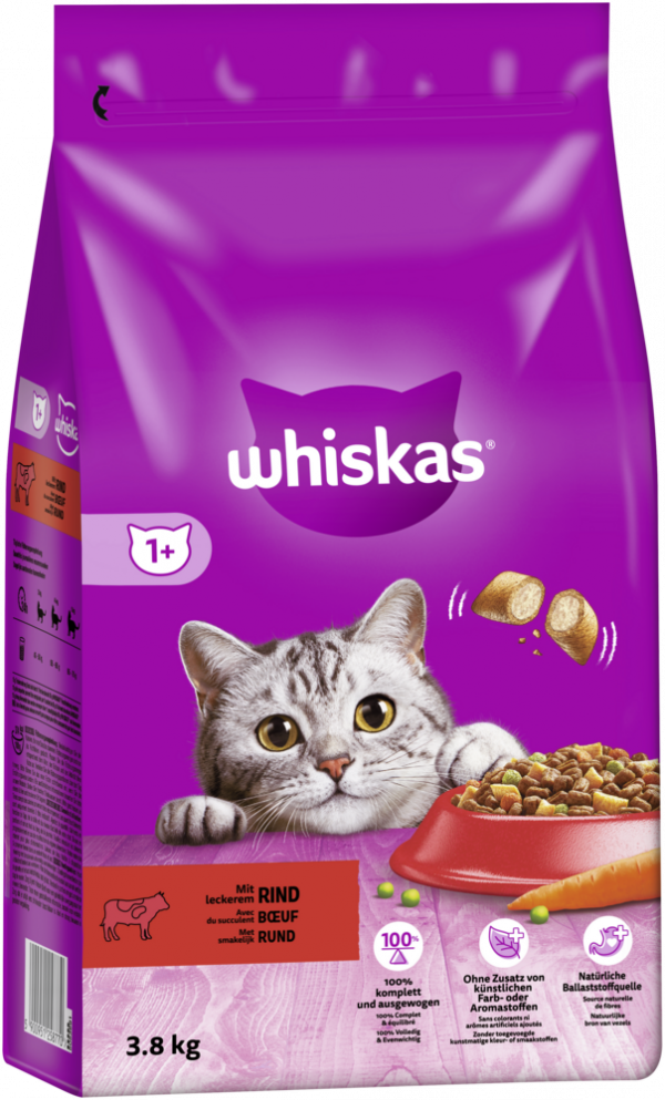 Whiskas Trocken Adult 1+ Rind 3,8kg