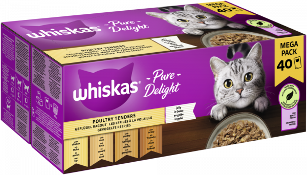 Whiskas Pure Del. Geflügel Rag Gelee 40x85gP